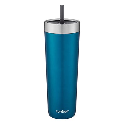 Luxe Stainless Steel Travel Tumbler with Spill-Proof Lid and Straw, 24oz U9